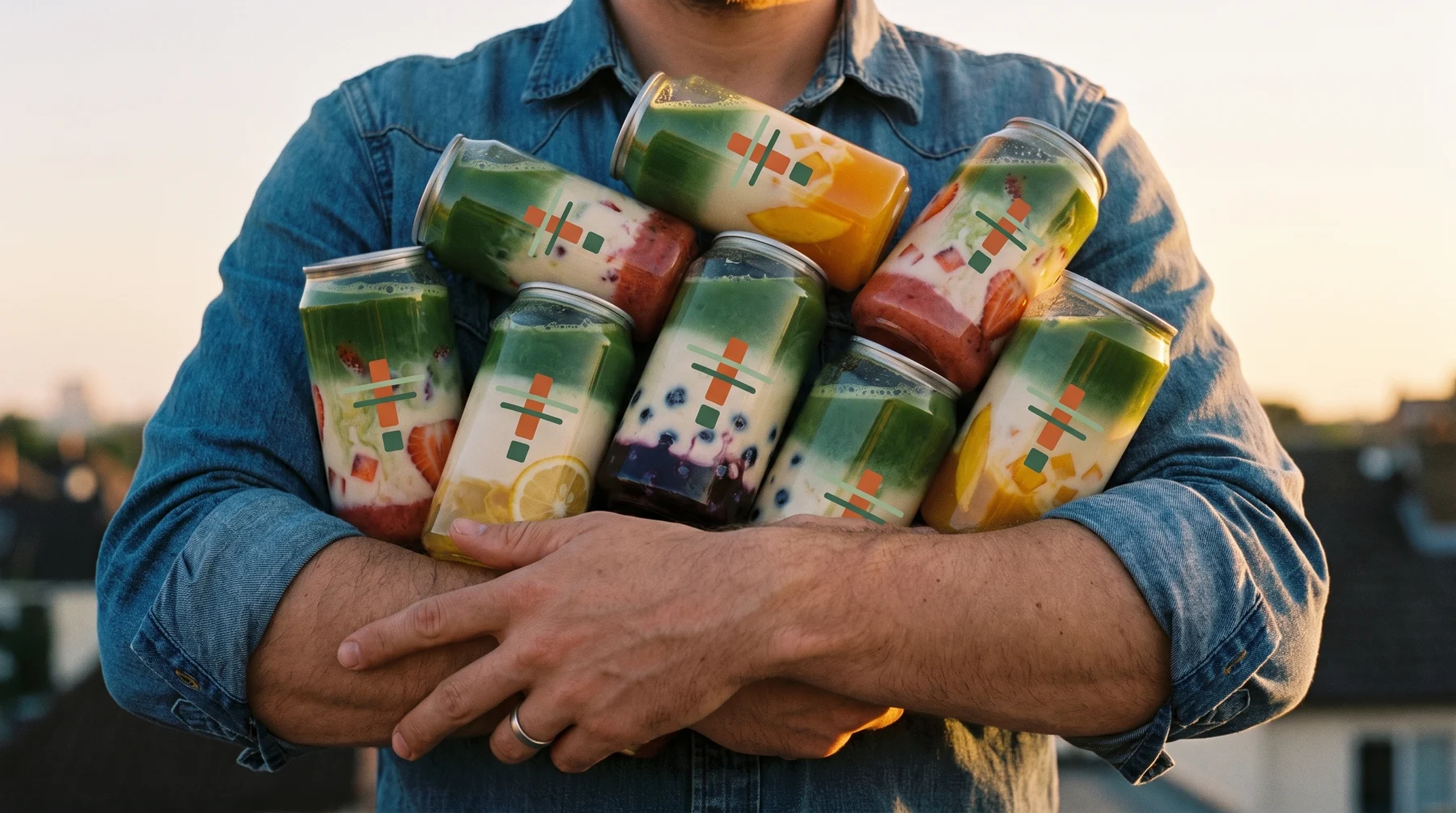 TAKE — an armful of cans