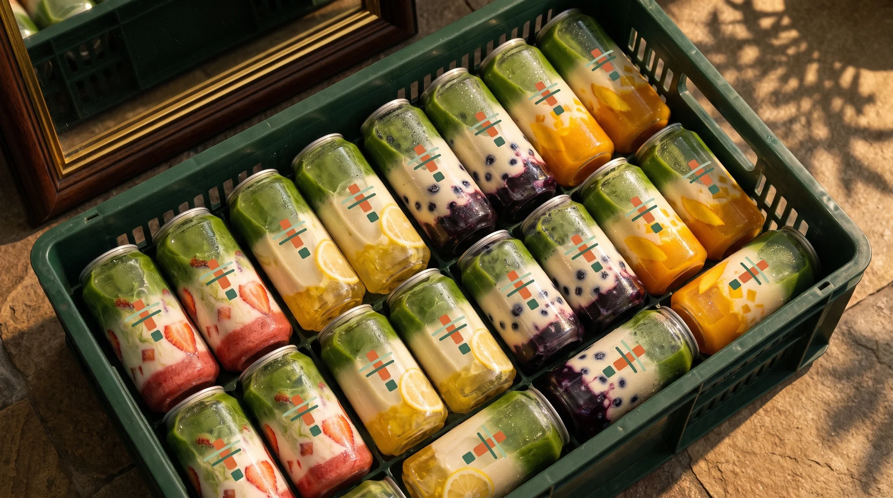 TAKE — a crate of cans