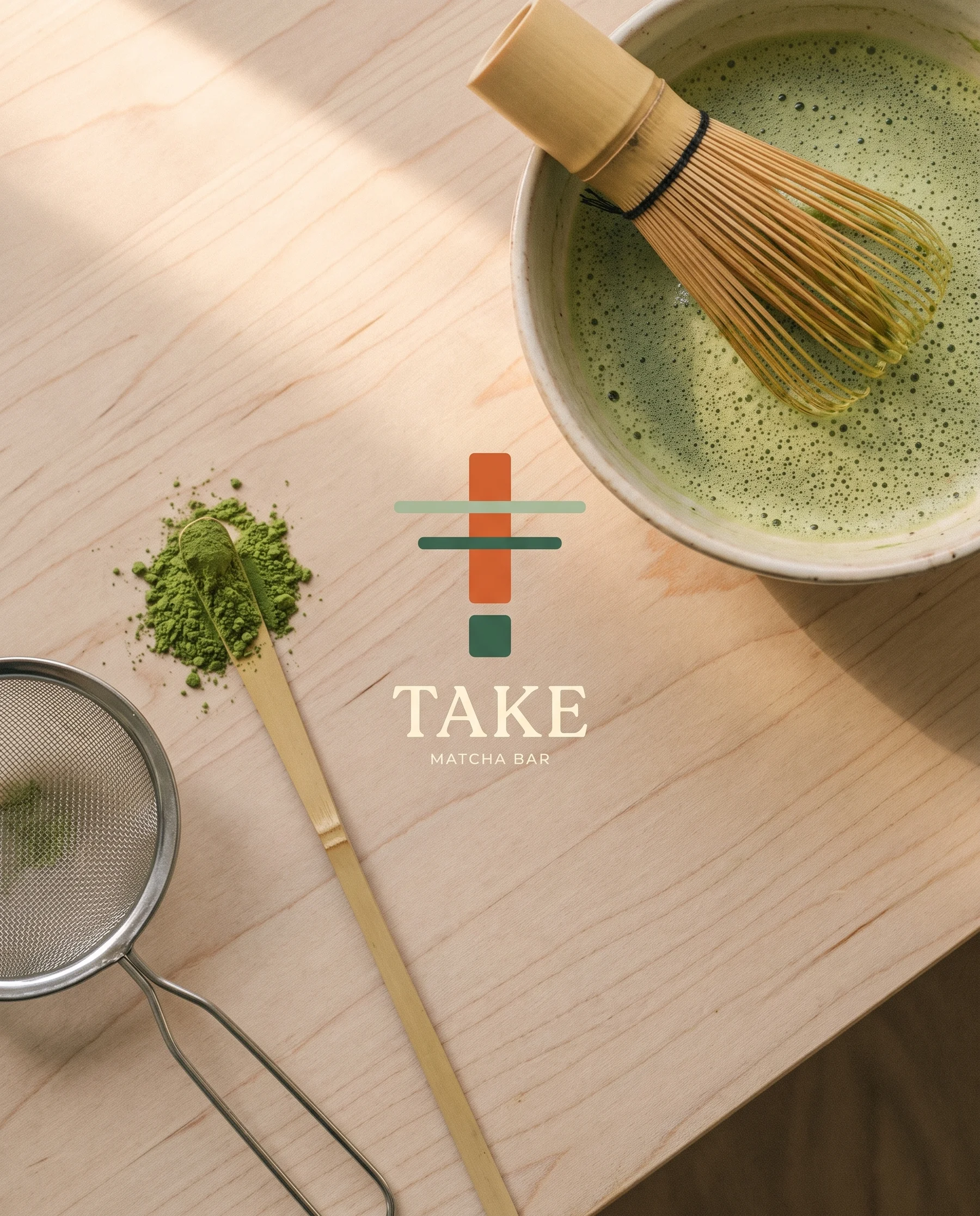 TAKE — chasen, bowl and menu card